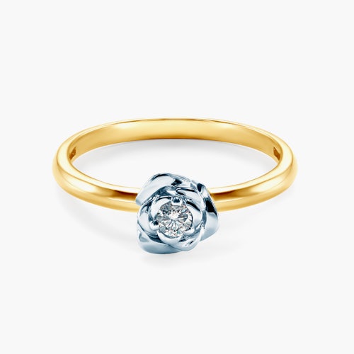 Pierścionek zaręczynowy SAVICKI: dwukolorowe złoto, diament